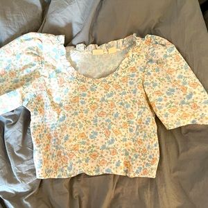 Floral Blouse, slightly cropped